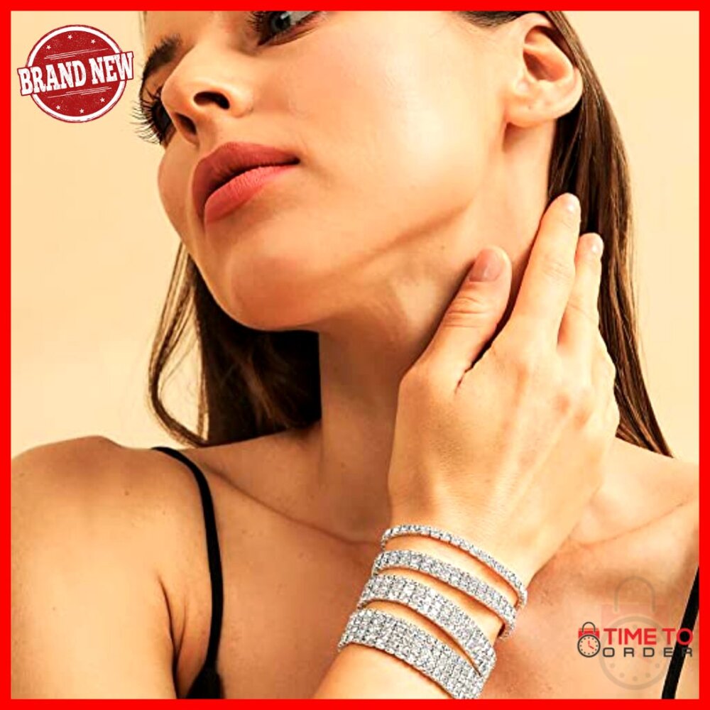 Sparkle Rhinestone Stackable Stretch Bracelets El… - image 2